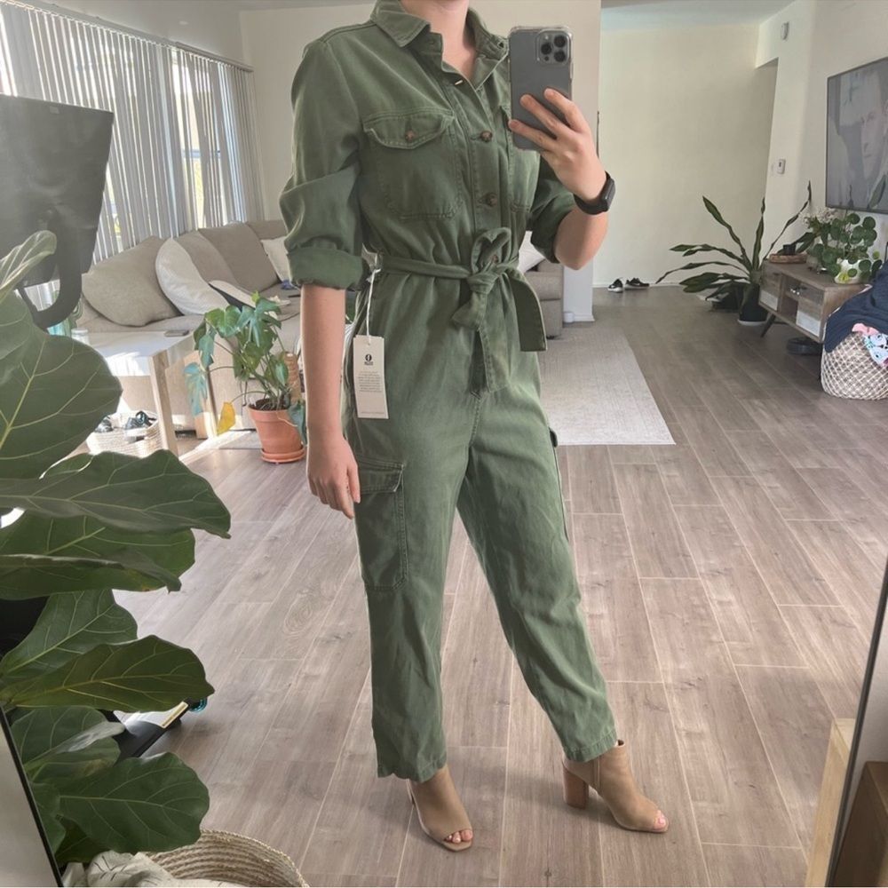 $238 NWT Boyish Troy Green Coveralls Jumpsuit Overall Coverall Jeans